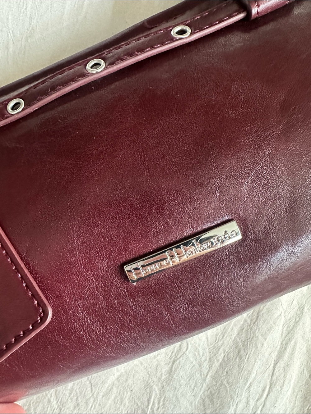 Burgundy House of Harlow Barrel Bag - Picture 5 of 7